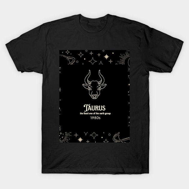 Taurus Zodiac 1980s T-Shirt by Catstore